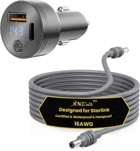 -car-adapter-3m Starlink Mini 12v Charger 16 Awg Cable Waterp