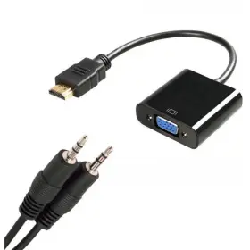 4xhdmivgaab 4xem Hdmi To Vga Adapter With 3.5mm Audio Cable- Black