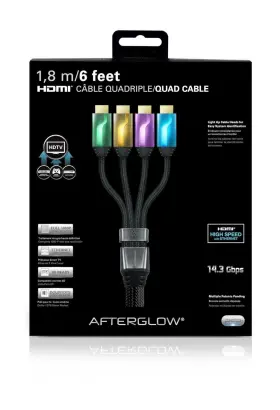 Pl-9025gopbeu Afterglow L-9025gopbeu Quadruple Hdmi Cable 1.80 M Multi-coloured #2