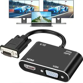 Akwor 313111712794 Vga To Hdmi Adapter For Dual Monitors Splitter 2 In 1
