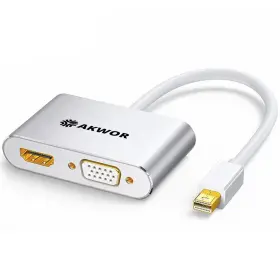 Vga-003 Akwor 4k Mini Displayport To Hdmi Vga Adapter 2-in-1 Dp Black