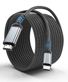 C-hdmi-grey-15ft-new Alleasa Usb C To Hdmi 15 Feet Cable 4k Anti-interference Gold-plated Plugs Aluminum