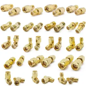 Allishop 791342659338 Sma Connectors Kit Rp-sma Adapter Plug And Jack Straight 90 Gold Plated Bras