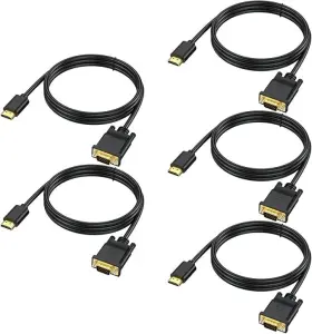Amazon 840324404654 5-pack 6ft Hdmi To Vga Cable 1080p Hd Video Compatible With Computer Laptop