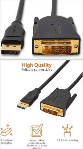B014rwwurc Amazon New Hdmi To Dvi-d 24 1 Pin Monitor Display Adapter Cable Male/male Hd Hdtv 6 Ft