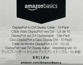 B072l343b7 Amazonbasics New Amazon Basics 6 Ft Displayport To Dvi Display Cable 10-pack Sealed #3