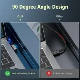 Angusplay 791126989071 Usb-c Thunderbolt 4 Extension Cable Right Angle 40gbps Cord 8k Display 2.6ft #2
