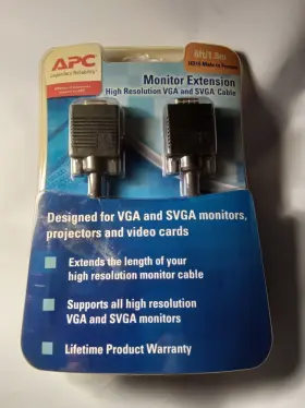 871-2869 Apc Vga Svga Extension Cable 6ft 1.8m Lcd Tv Monitor Projector Male To Female 15-pin