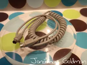 590-0361-a Apple Genuine Adb Keyboard Beige 3 Coiled Cable Rare Macintosh Mac