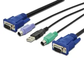 Ds-19232 Assmann Electronic Gmbh Uk Fo - Pes Digitus Kvm Cable 2x Vga Connector 1x Usb 2.0 3 M For Conso