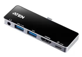 Uh3238 Aten 5-in-1 Usb-c Travel Dock With Audio Port 92w Pd 3840 X 2160 60hz 30hz Us