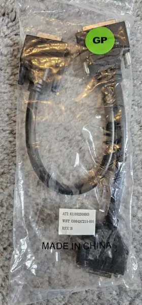 6110023000g Ati Rare Oem Crossfire 68p/m To Dvi-i Y Cable Dongle X1950 X1900 X1800 Sealed
