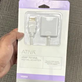 3564-7229 Ativa Hdmi To Vga Adapter Short Cable White Male Female No Audio