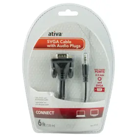 Ativa 735854902070 6ft Vga/svga Video Cable Plus Audio Black