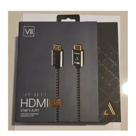 7s-8khd2-2.5m Austere Vii-series Hdmi Cable 2.5m Wovenarmor Linkfit Black