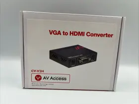 Cv-v2h Av Access Vga And Stereo Audio To Hdmi Converter - Brand New