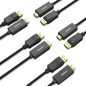 Avacon A 000096black-5p 4k Displayport To Hdmi 6 Feet Cable 5 Pack Uni-directional Dp 1.2 Computer