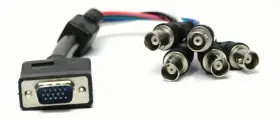 Vgam-5bncf-1 Ayagroup Aya 1ft 1 Foot Coax Vga Hd15 Male To 5-bnc Female Rgbhv Monitor Cable 26awg