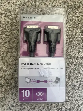 10080697 Belkin Dvi-d Duel Link Cable 10 Feet 10ft Monitor To Laptop New Sealed Box