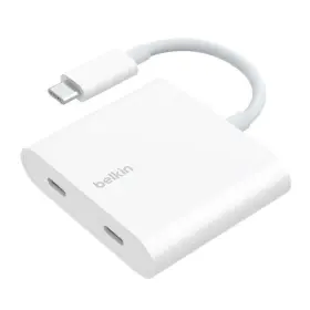 Wcz002btwh Belkin 745883854448 4 Inch Usb-c To 2x Sync Data Charge Adapter Hub Dock White