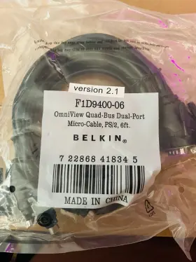 F1d9400-06 Belkin Omniview Quad-bus Dual-port Micro-cable Ps/2 6 Ft Belk Inch
