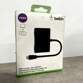 F2cd06tt Belkin Dual View Hdmi To 2x Vga Splitter Dongle Adapter - Black