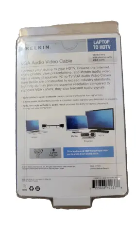 F3s007-06-mc Belkin F3s007-06 Male-male Laptop/desktop To Hdtv Vga Audio/video 6ft Cable - New #2
