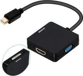 000088 Benfei Mini Displayport To Hdmi Vga Dvi 4k Adapter 3-in-1 Gold-plated Dis