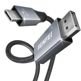 000207grey-3f Benfei Usb-c To Displayport 3 Feet Cable 8k 60hz 4k 144hz Usb Black