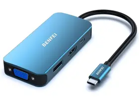 000309blue Benfei Usb Type-c To Hdmi Displayport Vga Adapter 4k Support Compatible Laptops Tv S #2