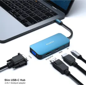000309blue Benfei Usb Type-c To Hdmi Displayport Vga Adapter 4k Support Compatible Laptops Tv S #3