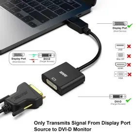 Benfei 601393862192 Displayport To Dvi Dvi-d Single Link Adapter Uni-directional Display Port Com #2