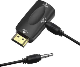Biscon 313038434434 Guamar Hdmi To Vga Adapter Converter With 3.5mm Audio Jack Cable For Older Monit