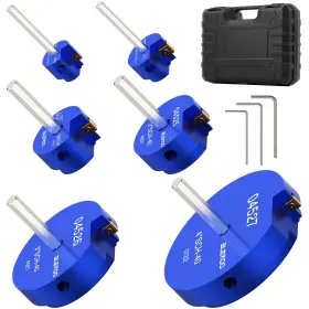 Kkq-6pcs-blue Blekoo 6pcs Pvc Pipe Reamer Kit - Sch40 Aluminum Deburring Tool 3/4 Inch To 4 D