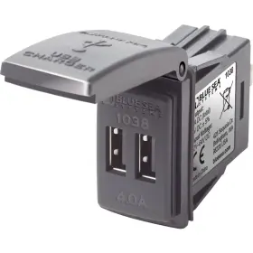 1038-bss Blue Sea Systems 1038 48v 4a Contura Switch Mount Dual Usb Charger Grey