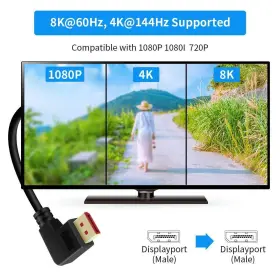 Bolaazul 731630925158 90 Degree Displayport 1.4 Adapter Cable Right Angle Display Port Left #3
