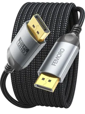 Branded01 313101815894 Display Port 2.1 Cable 10ft 80gbps 16k 8k 4k Gaming Dp Cord For Pc Monitor 1pack