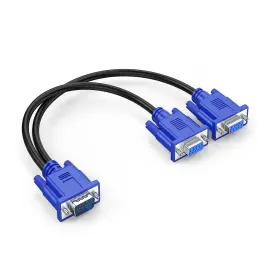 Bubucam 768622853816 Vga Splitter Y Cable - 1 Male To 2 Female Adapter Converter For Dual Monitor