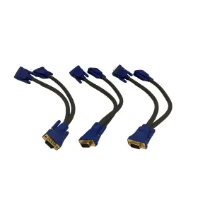 29610 C2g Ultima One Hd15 Male To-two Female Sxga Monitor Y-cables 1ft. Cord Blue