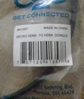 C2g 757120413578 41357 Micro Hdmi Male To Female Adapter Converter Dongle