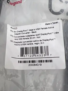 C2g 757120543237 Displayport Male To 15-pin Vga Female Adapter Converter Black 8 Inch 4pc Lot #2