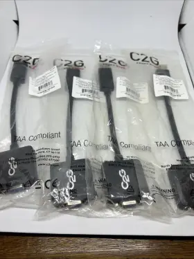 C2g 757120543237 Displayport Male To 15-pin Vga Female Adapter Converter Black 8 Inch 4pc Lot