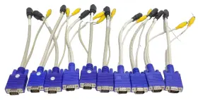 15953-02 Cable Lot Of 10 - Matrox Tv-output Hd15 To Composite And 4-pin S-video #3
