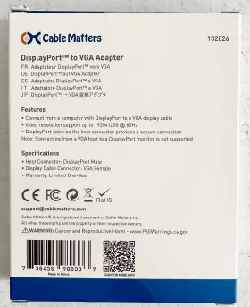102026 Cable Matters Lot Of 11 New Sealed Displayport To Vga Adapter Free Ship #2