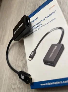 201086 Cable Matters Usb C To 8k Displayport Adapter Aluminum Housing New Sealed #3