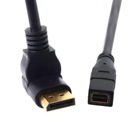 Cablecc 011717639218 Dp Displayport 90 Degree To Mini Female Cable For Displays Mon