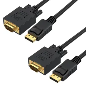 Cd0022-2 Cablecreation Dp To Vga Cable 6 Ft 2-pack Displayport 6ft-abs Black