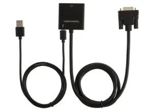 Cd0187 Cablecreation Vga To Hdmi Adapter With Micro Usb Cable 3.3 Feet Converter Audio