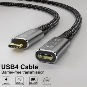 Usb4 Cabledeconn 973763660658 8k Cable 0.8m Thunderbolt 4 Usb Type-c Male To Female Extension #2