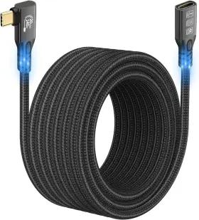 Gen-2 Cabledeconn 973763661709 Usb C 3.2 240w Charging Extension 5m 16.5ft 90ft Elbow Cable Thunderbolt